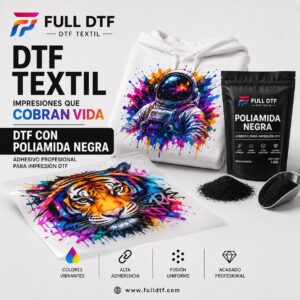 DTF con poliamida negra por metros